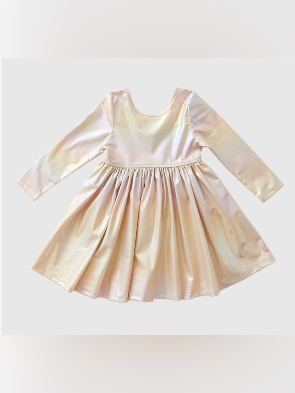 Pink Chicken Liza Lamé beige iridescent rainbow  dress size 10y girls boutique
